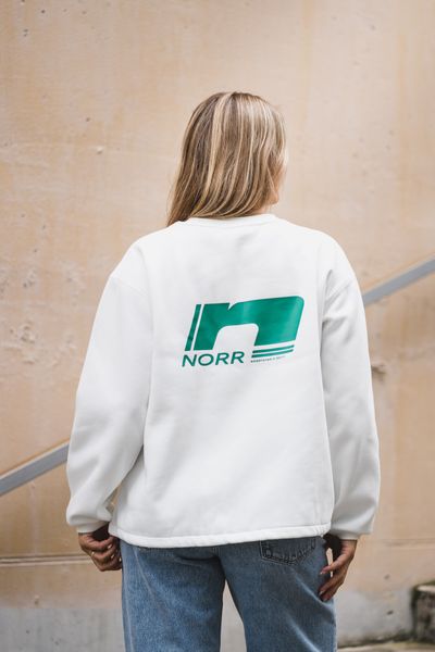 Hovedbilde Daphine Sweat Top White W. Green Print  