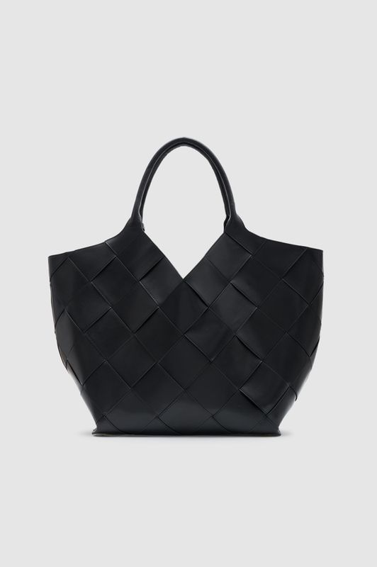 Lili Tote Braided Leather Black 