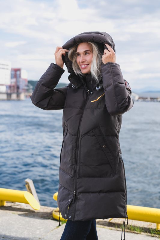 Longbear Hooded Down Coat Earth Brown 