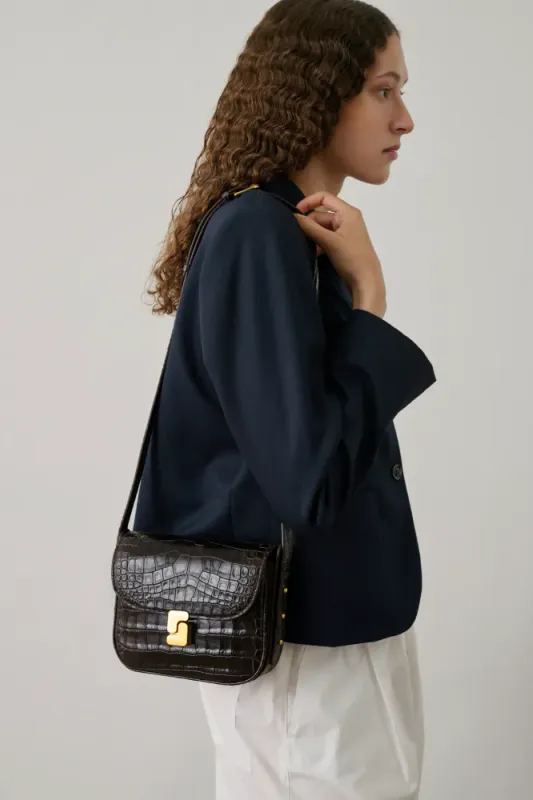 Bellissima Mini Bag Dark Brown Crocodile 