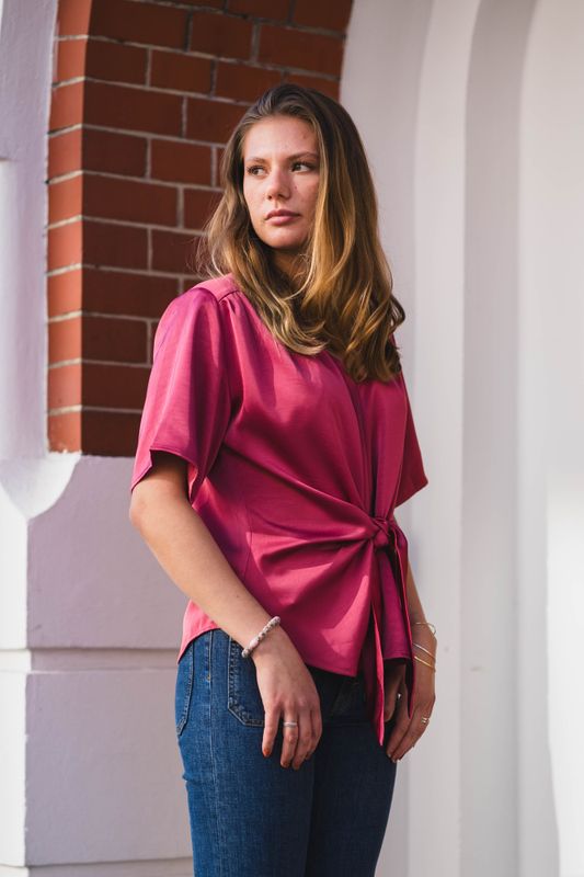 Casadia Heavy Sateen Blouse Cherry Pink 