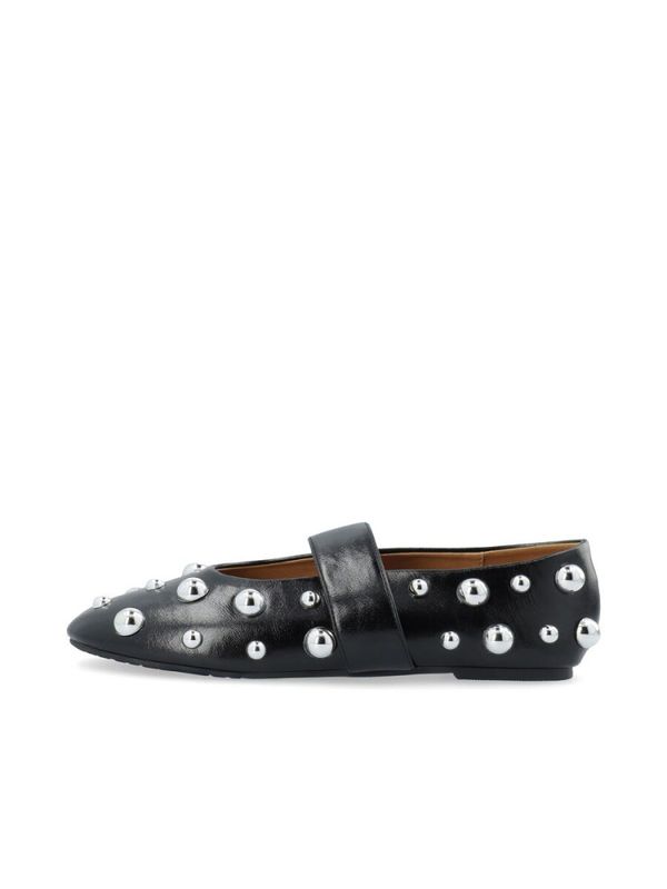 Luna Allover Studded Ballet Flat Faux Leather Black 