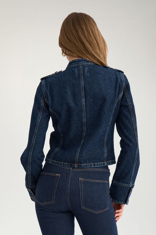 Nubillie Fitted Denim Jacket Dark Blue Denim 