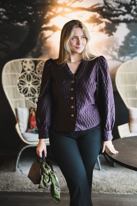 Hovedbilde Ripple LS V-Neck Shirt Plum Perfect 