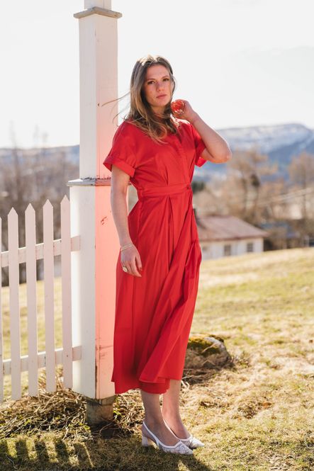 Hovedbilde Elara Wrap SS Dress Flame 