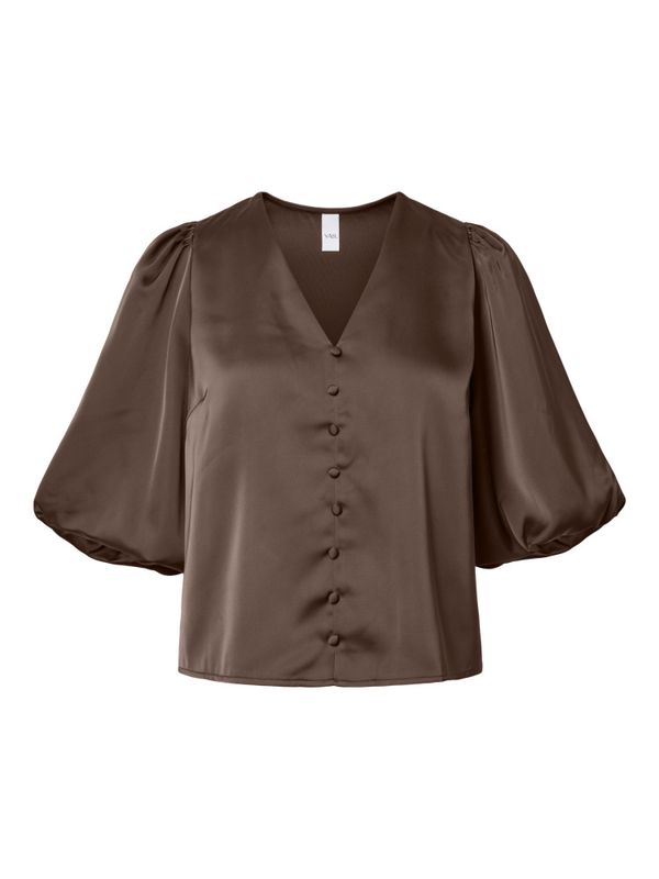 Pella 2/4 V-Neck Top Chocolate Brown 