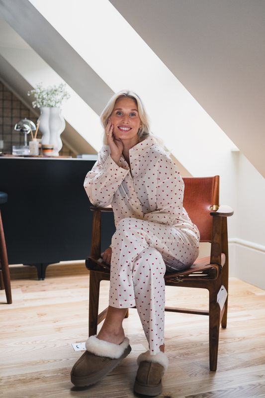 Amor Pyjamas Set Offwhite/Red 