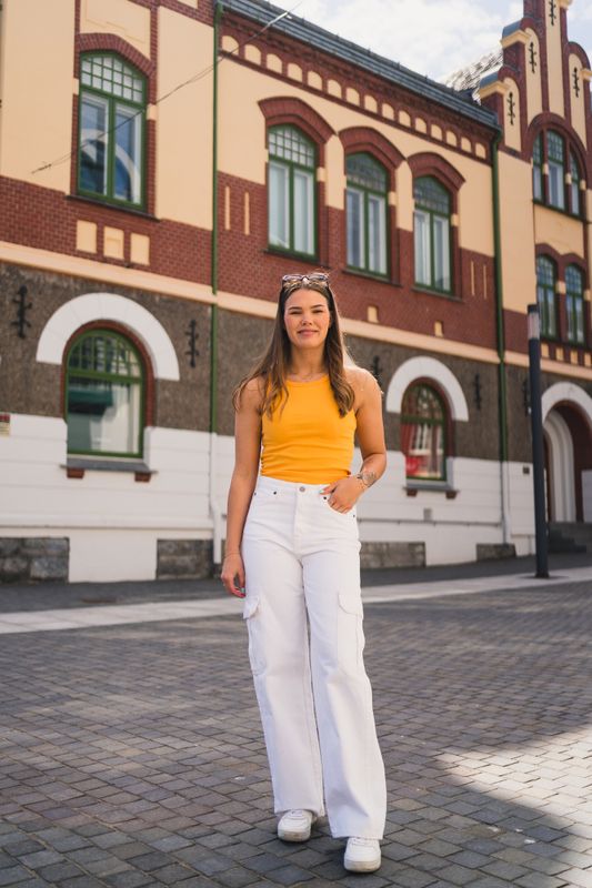 Vika Dye Pocket Pant White 