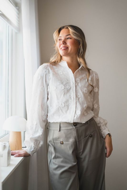 Oda Deco Emb Shirt White 