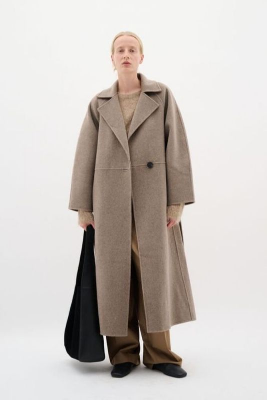 Yilla Long Coat Sandy Grey Melange 