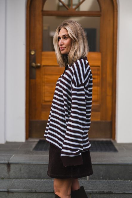 Hovedbilde Adanne Polo Knit Stripe Bordeaux