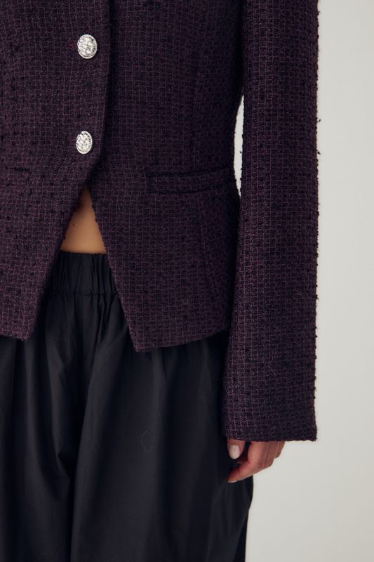 Kasaundra LS Blazer Dark Plum 