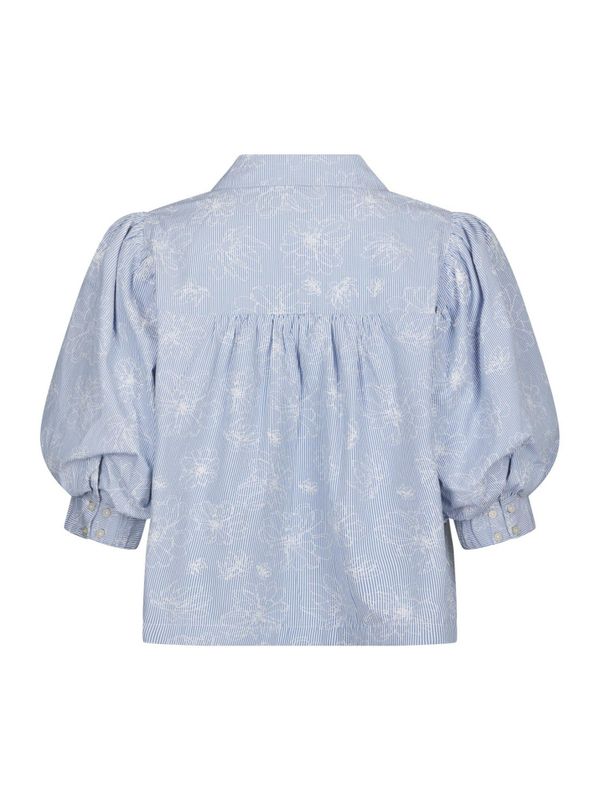Etta Flower Stripe Shirt Light Blue 