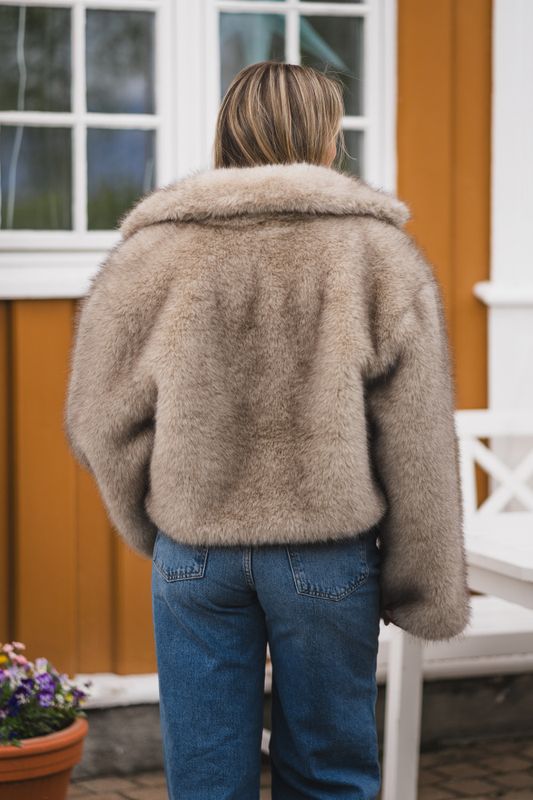 Steff Faux Fur Jacket Beige 