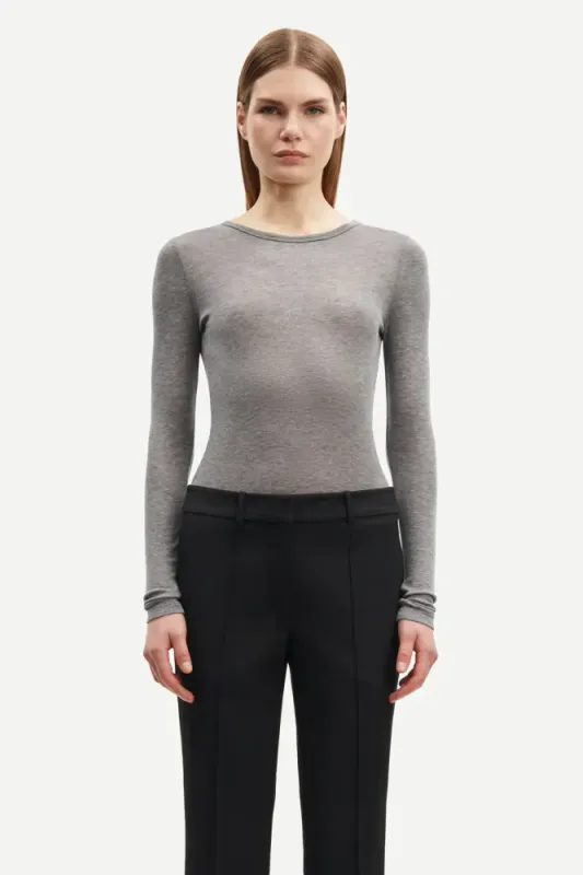 Sadou T-Shirt LS 15499 Grey Melange 