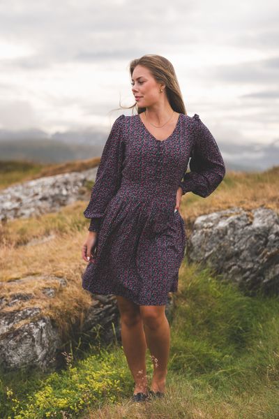 Hovedbilde Sabby Button Dress Red Flower Aop 