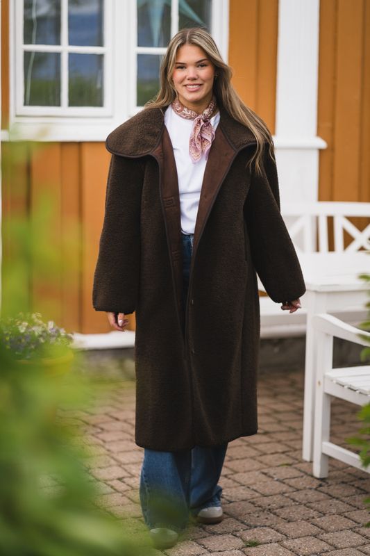 Carmen Teddy Coat Dark Brown 
