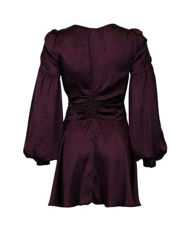 Satin Mini Dress Burgundy 