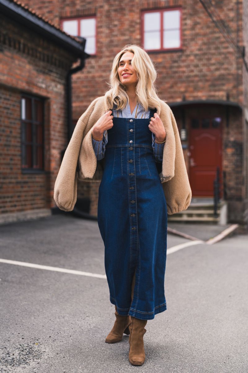 Tyler Denim Long Dress Denim Blue 