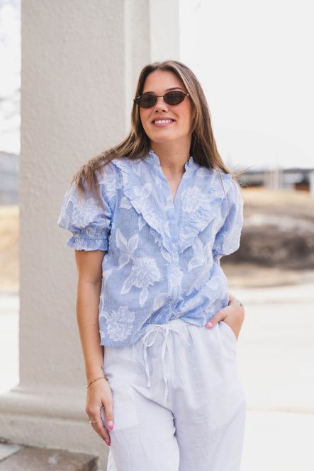 Hovedbilde Manet Jacquard Blouse Light Blue 