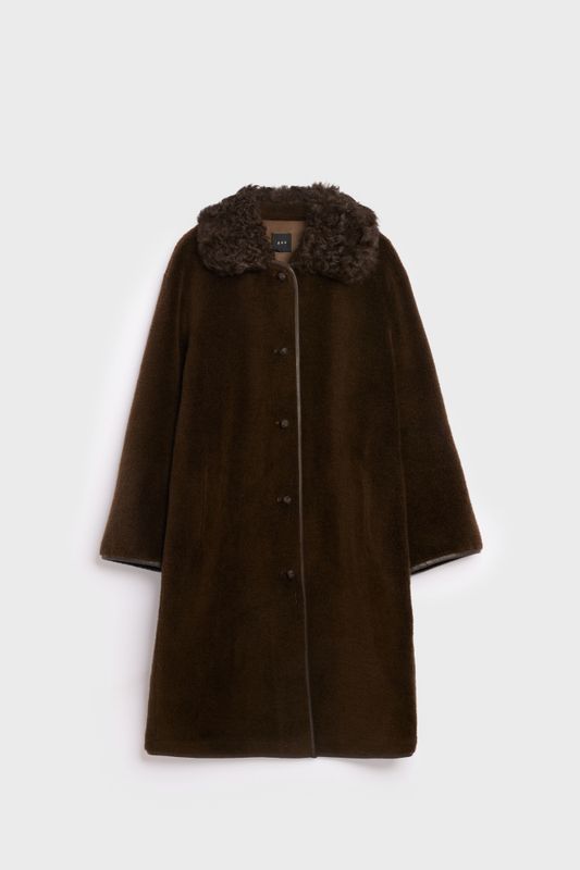 Elda Lam Fur Coat Espresso 
