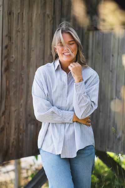 Hovedbilde Dalma Stripe Stone Shirt Light Grey 