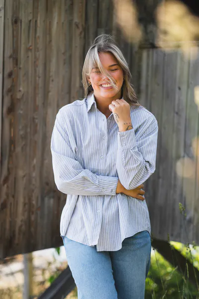 Hovedbilde Dalma Stripe Stone Shirt Light Grey 
