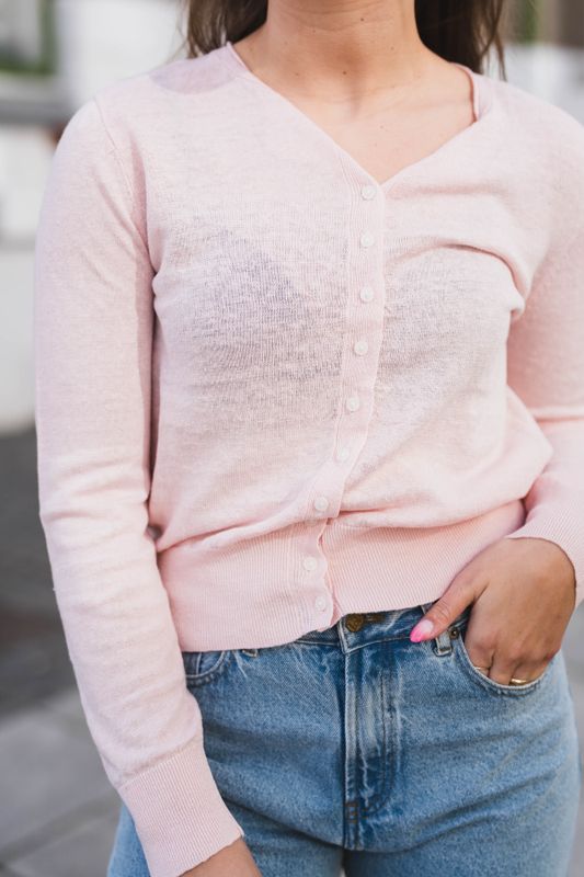 Linnea LS Knit Linen Cardigan Ballerina 
