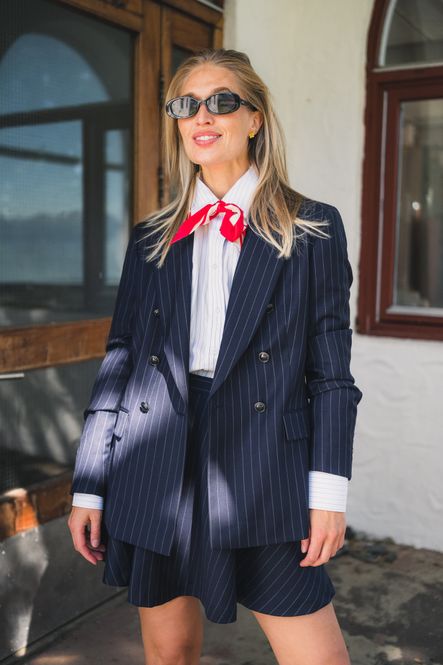 Hovedbilde Romy Skirt Navy Pinstripe 