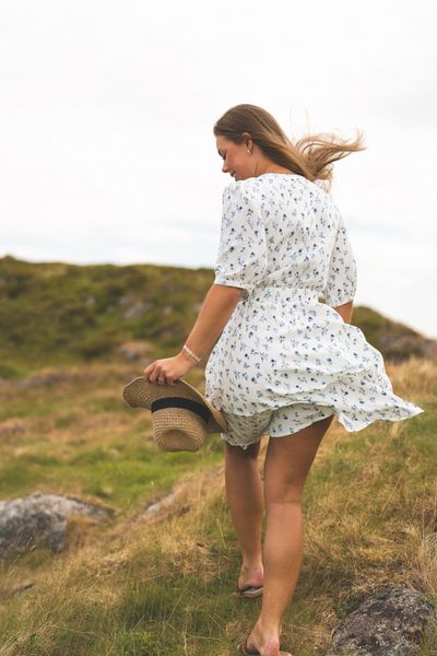 Hovedbilde Amelina Vealine 2/4 Dress AOP Aqua Haze Flower 