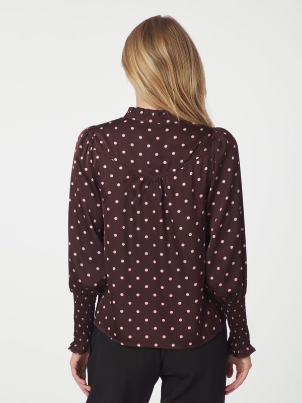 Camisa Dot Blouse Burgundy 