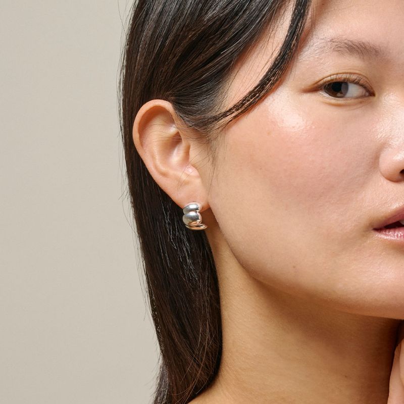 Melia Chunky Hoops Silver 