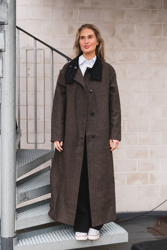 Marcel Mini Check Coat Brown 