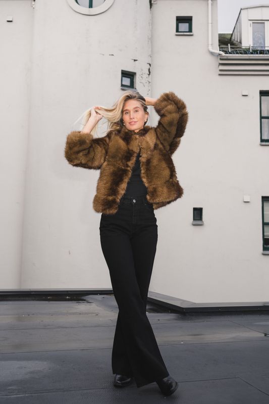 Posh Short Coat Dark Brown 