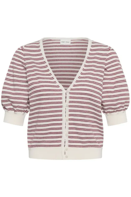 Bindi Cardigan Burnt Russet Stripe 