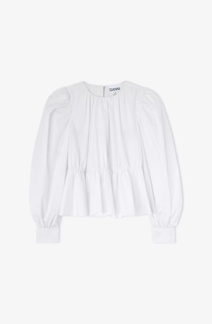 Hovedbilde Compact Poplin Gathered Peplum Blouse Bright ...