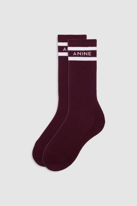 Hovedbilde Sully Sporty Socks Burgundy And White Stripe 