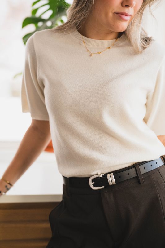 Missy Knit Tee Creme 