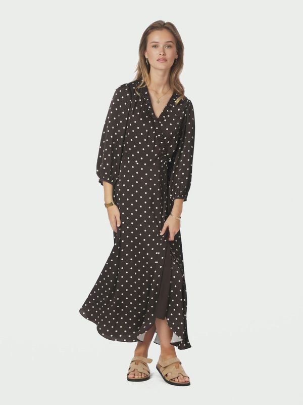 Malinga Dot Dress Dark Brown 