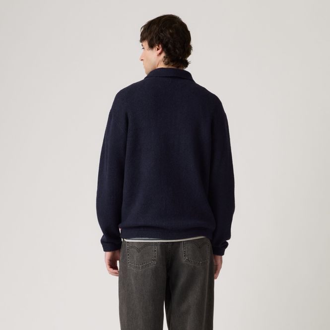 Hovedbilde Boulder Collared Half Zip Navy Novelty Stitch