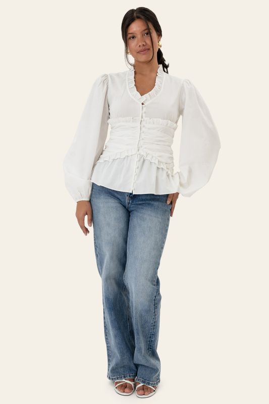 Arielic LS Blouse White 