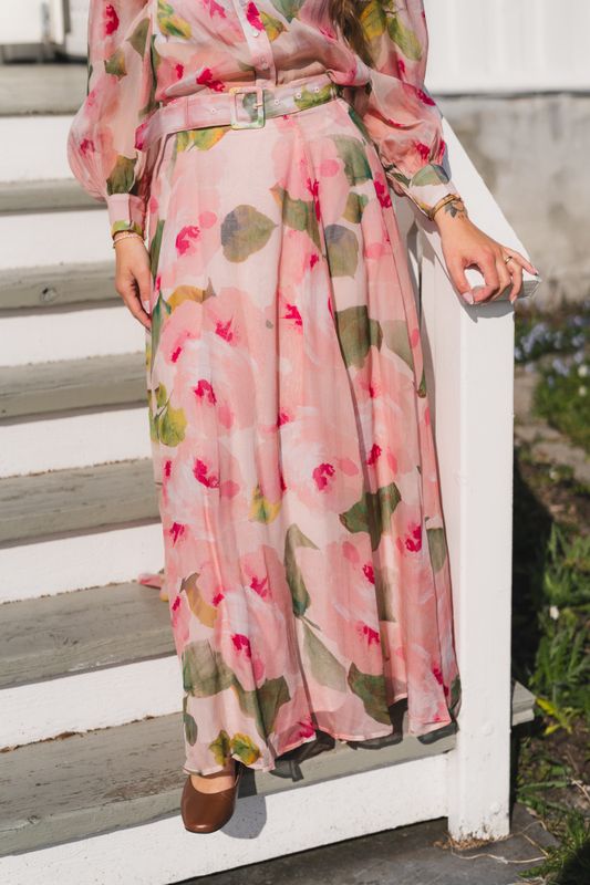 Organza Maxi Skirt Rosette 