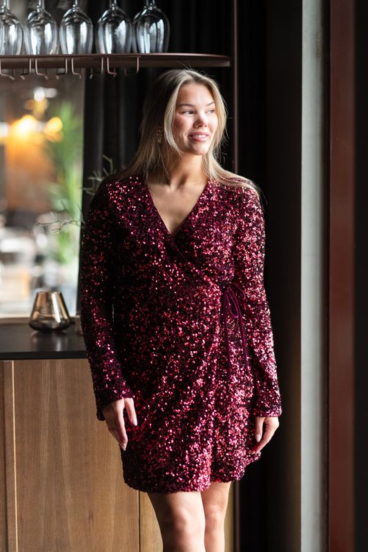 Elle LS Wrap Dress Port Royale 