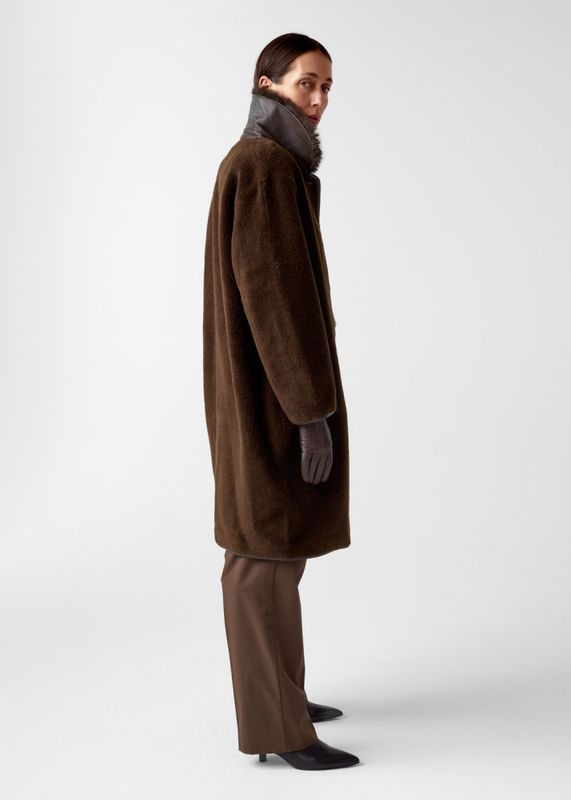 Elda Lam Fur Coat Espresso 