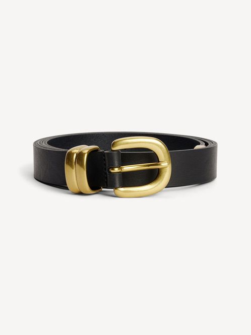 Hovedbilde Zoilo Leather Belt Black Gold 