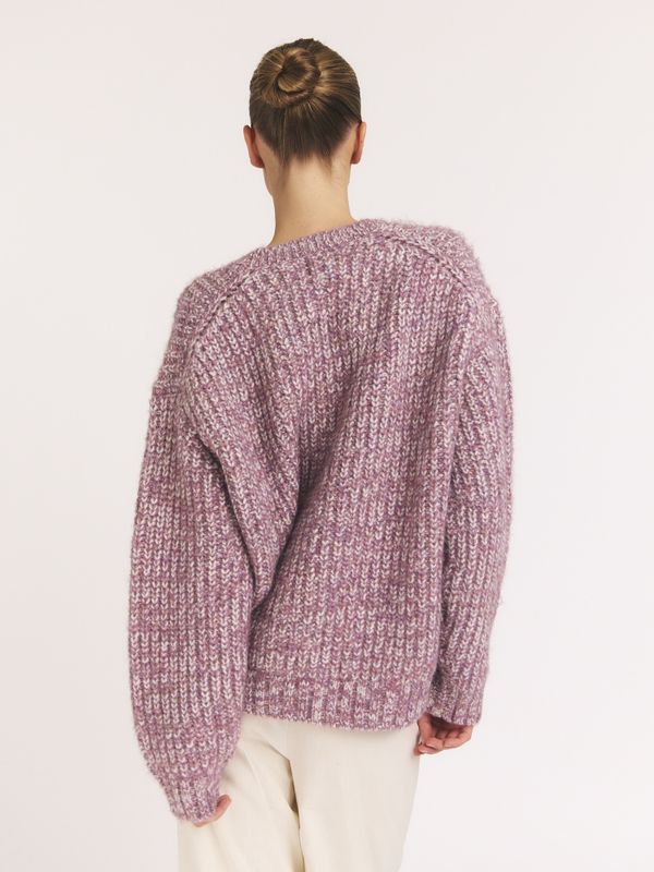Marled Knit Sweater Purple 
