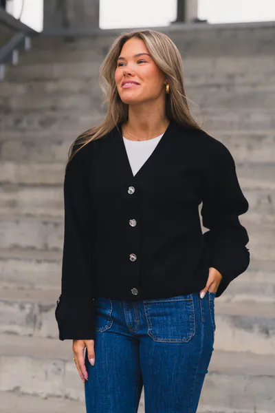 Hovedbilde Atari Rib Cardigan Black 