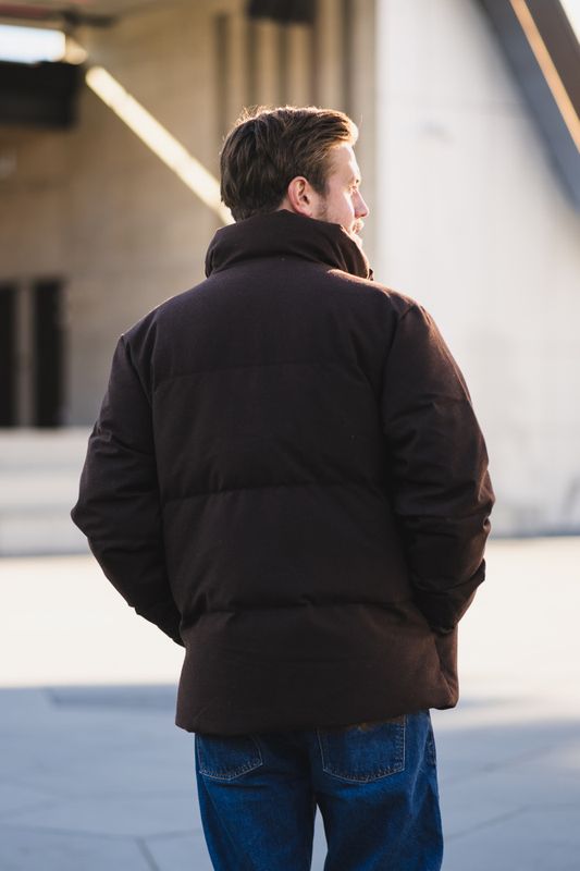 M Tech Wool Down Jacket Dark Brown 