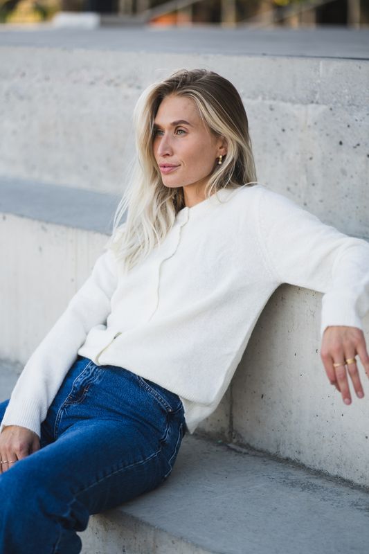 Nor Short Cardigan 7355 Clear Cream 