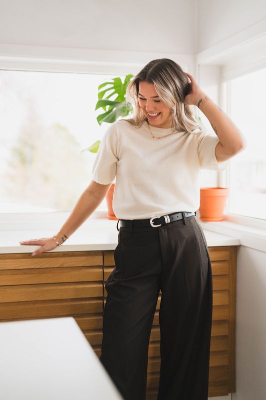 Missy Knit Tee Creme 